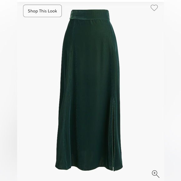 J. Crew Green Velvet Skirt Small Petite - Picture 2 of 9